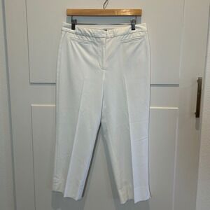 Talbots Women's White Heritage Pants Cropped Straight Leg Size 10 Trouser